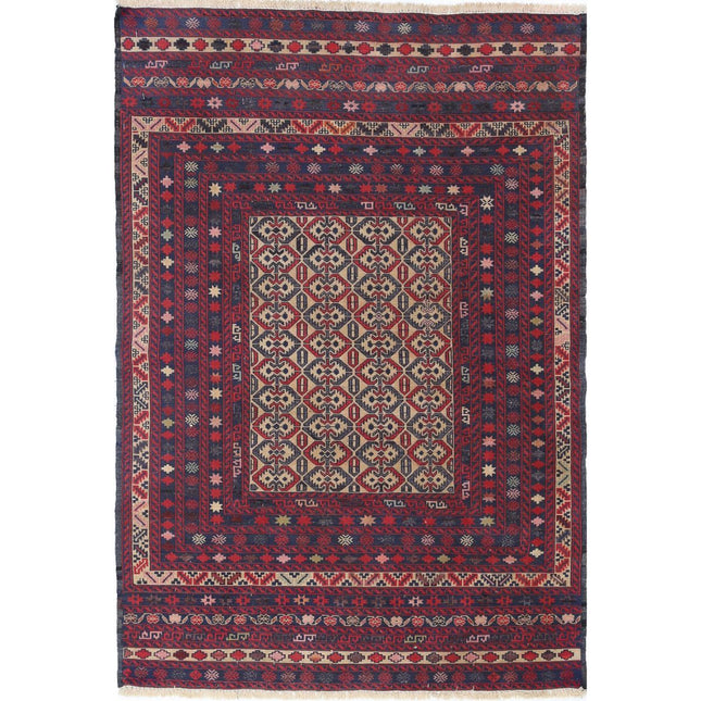 Maliki Kilim Hand-Woven Wool Kilim IVA0024151 - Natalia Rugs