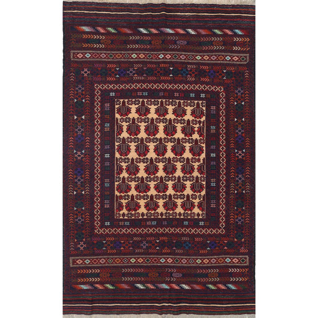 Maliki Kilim Hand-Woven Wool Kilim IVA0024254 - Natalia Rugs