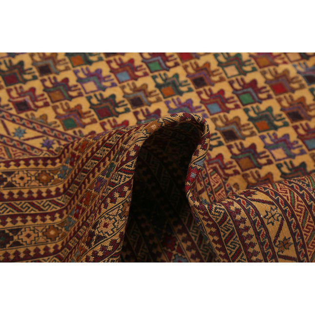 Maliki Kilim 4' 0" X 6' 2" Wool Hand-Woven Kilim 4' 0" X 6' 2" (122 X 188) / Multi / Multi