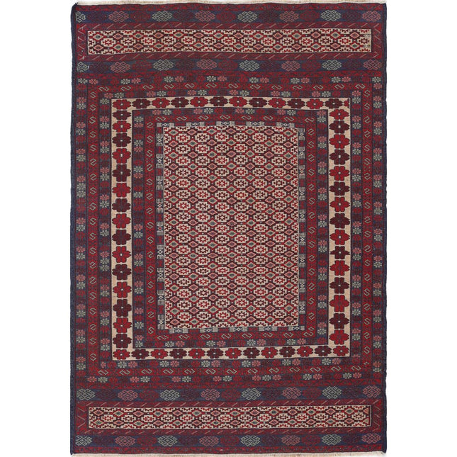 Maliki Kilim Hand-Woven Wool Kilim IVA0024286 - Natalia Rugs