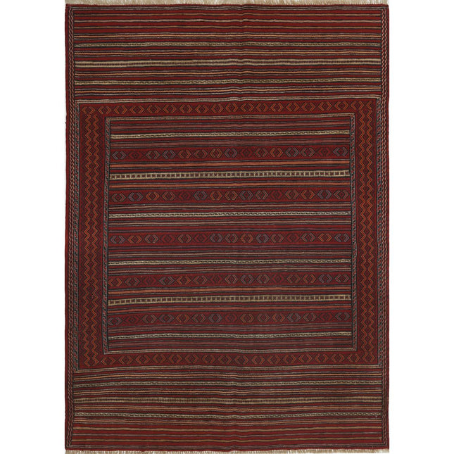 Maliki Kilim Hand-Woven Wool Kilim IVA0024528 - Natalia Rugs