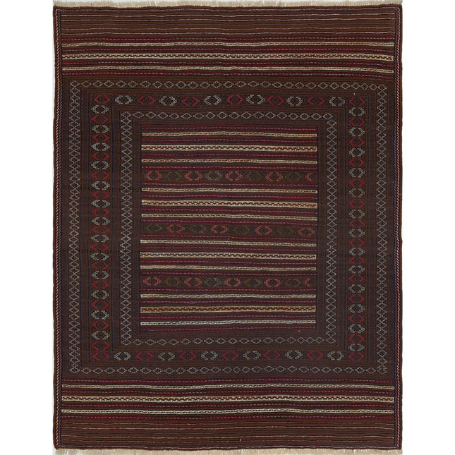 Maliki Kilim Hand-Woven Wool Kilim IVA0024530 - Natalia Rugs