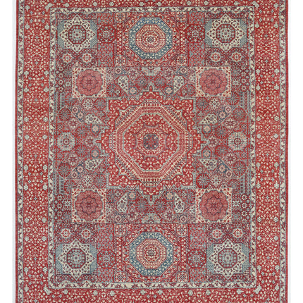 Mamluk 8' 0" X 10' 3" Hand Knotted Wool Rug 8' 0" X 10' 3" (244 X 312) / Red / Wool