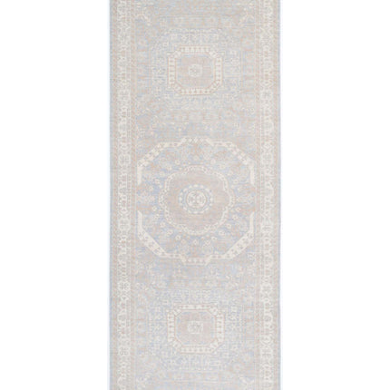 Mamluk 3' 5" X 9' 5" Hand Knotted Wool Rug 3' 5" X 9' 5" (104 X 287) / Teal / Wool
