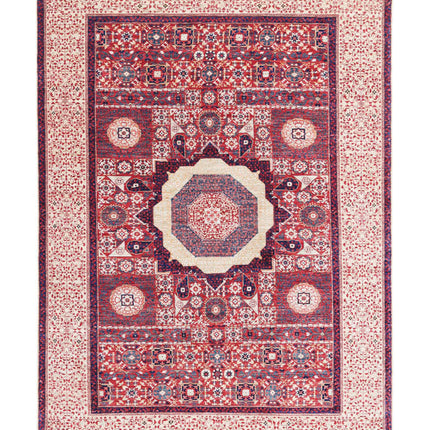 Mamluk 6' 0" X 8' 8" Hand Knotted Wool Rug 6' 0" X 8' 8" (183 X 264) / Gold / Wool