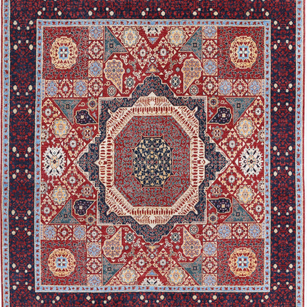 Mamluk 8' 2" X 9' 3" Hand Knotted Wool Rug 8' 2" X 9' 3" (249 X 282) / Red / Wool