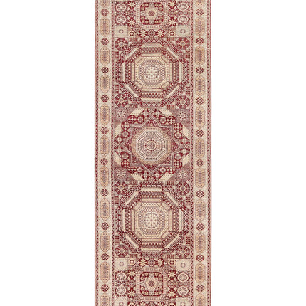 Mamluk 3' 7" X 11' 3" Hand Knotted Wool Rug 3' 7" X 11' 3" (109 X 343) / Red / Wool