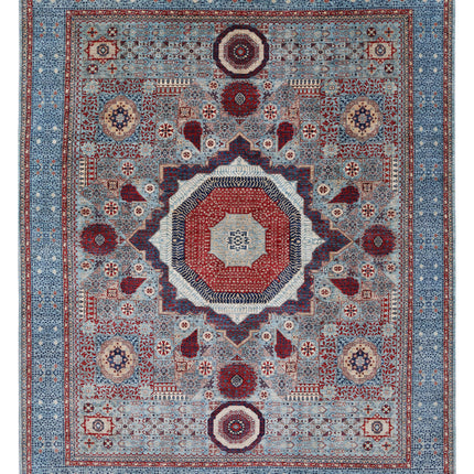 Mamluk 11' 8" X 14' 11" Hand Knotted Wool Rug 11' 8" X 14' 11" (356 X 455) / Blue / Wool