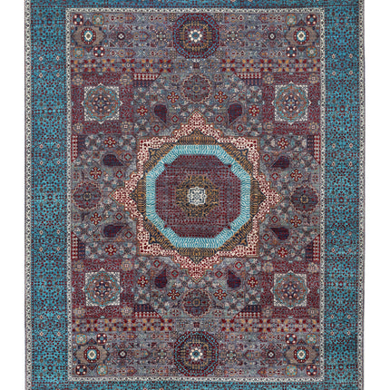 Mamluk 9' 1" X 12' 3" Hand Knotted Wool Rug 9' 1" X 12' 3" (277 X 373) / Grey / Wool
