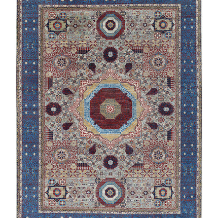 Mamluk 10' 0" X 13' 10" Hand Knotted Wool Rug 10' 0" X 13' 10" (305 X 422) / Grey / Wool