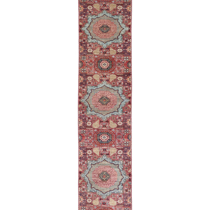 Mamluk 2' 7" X 13' 6" Hand Knotted Wool Rug 2' 7" X 13' 6" (79 X 411) / Pink / Wool