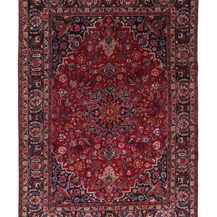 Mashad 7' 8" X 10' 9" Hand Knotted Wool Rug 7' 8" X 10' 9" (234 X 328) / Red / Wool