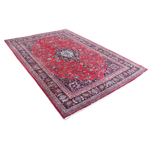 Mashad 6' 5" X 9' 7" Hand Knotted Wool Rug 6' 5" X 9' 7" (196 X 292) / Red / Black