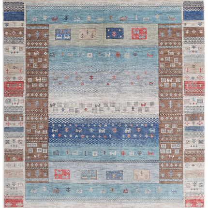 Modcar 8' 0" X 9' 7" Hand Knotted Wool Rug 8' 0" X 9' 7" (244 X 292) / Brown / Wool