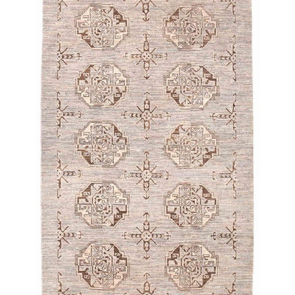 Modcar 3' 1" X 6' 0" Hand Knotted Wool Rug 3' 1" X 6' 0" (94 X 183) / Grey / Wool