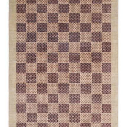 Modcar 4' 11" X 6' 10" Hand Knotted Wool Rug 4' 11" X 6' 10" (150 X 208) / Ivory / Wool