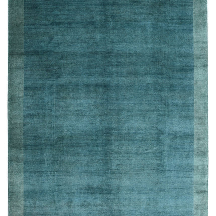 Modcar 9' 1" X 11' 6" Hand Knotted Wool Rug 9' 1" X 11' 6" (277 X 351) / Green / Wool