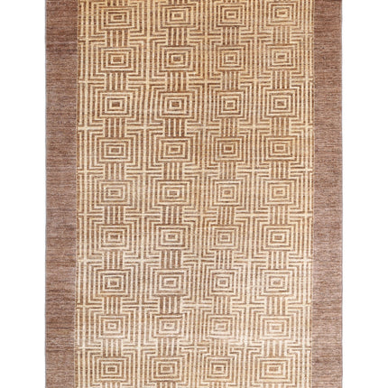 Modcar 5' 5" X 8' 7" Hand Knotted Wool Rug 5' 5" X 8' 7" (165 X 262) / Beige / Wool