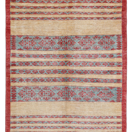 Modcar 4' 8" X 5' 11" Hand Knotted Wool Rug 4' 8" X 5' 11" (142 X 180) / Multi / Wool
