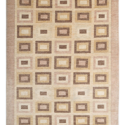 Modcar 6' 8" X 8' 11" Hand Knotted Wool Rug 6' 8" X 8' 11" (203 X 272) / Beige / Wool