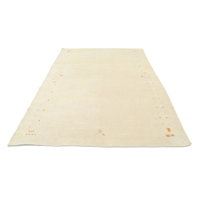 Modren 6' 8" X 9' 7" Wool Hand-Knotted Rug 6' 8" X 9' 7" (203 X 292) / Ivory / Ivory