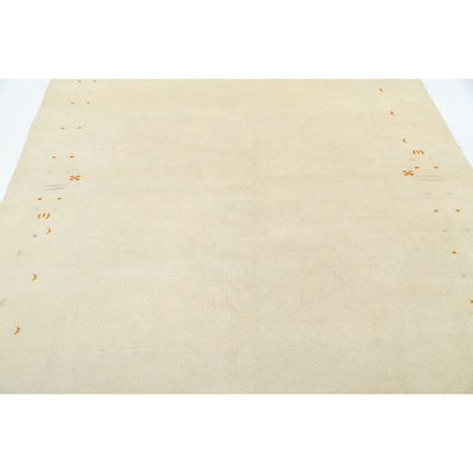 Modren 6' 8" X 9' 7" Wool Hand-Knotted Rug 6' 8" X 9' 7" (203 X 292) / Ivory / Ivory