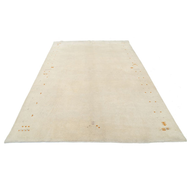 Modren 6' 5" X 9' 8" Wool Hand-Knotted Rug 6' 5" X 9' 8" (196 X 295) / Ivory / Ivory