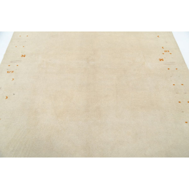 Modren 6' 5" X 9' 8" Wool Hand-Knotted Rug 6' 5" X 9' 8" (196 X 295) / Ivory / Ivory
