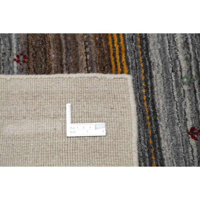 Modren 8' 3" X 11' 4" Wool Hand-Knotted Rug 8' 3" X 11' 4" (251 X 345) / Ivory / Brown