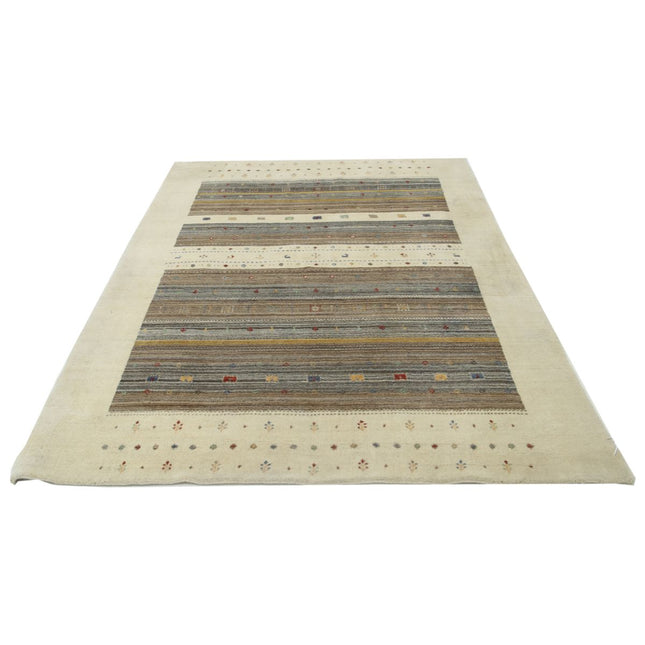 Modren 5' 7" X 7' 8" Wool Hand-Knotted Rug 5' 7" X 7' 8" (170 X 234) / Ivory / Brown