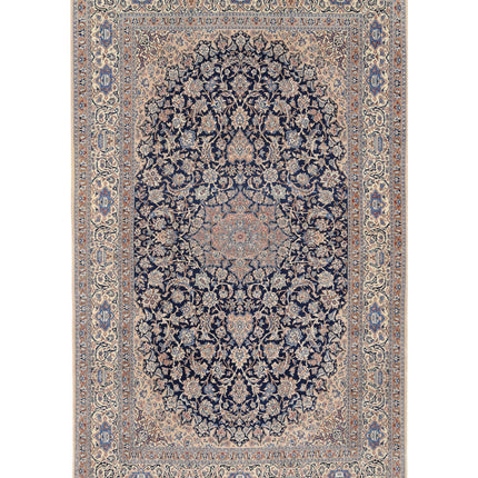 Nain 5' 11" X 9' 9" Hand Knotted Wool & Silk Rug 5' 11" X 9' 9" (180 X 297) / Blue / Wool & Silk