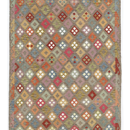 Natural Kilim 6' 4" X 8' 2" Hand Woven Wool Kilim 6' 4" X 8' 2" (193 X 249) / Multi / Wool