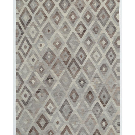Natural Kilim 6' 7" X 9' 8" Hand Woven Wool Kilim 6' 7" X 9' 8" (201 X 295) / Ivory / Wool