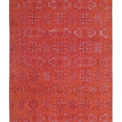 Onyx 9' 8" X 13' 5" Hand Knotted Wool Rug 9' 8" X 13' 5" (295 X 409) / Red / Wool