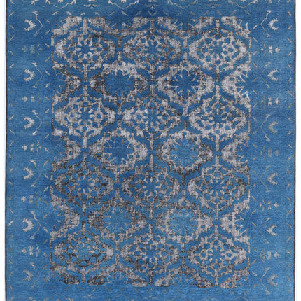 Onyx 7' 10" X 9' 8" Hand Knotted Wool Rug 7' 10" X 9' 8" (239 X 295) / Blue / Wool