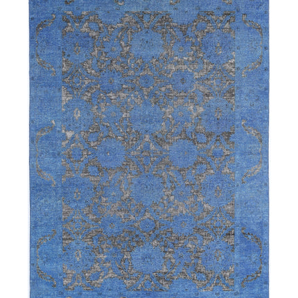 Onyx 5' 10" X 8' 8" Hand Knotted Wool Rug 5' 10" X 8' 8" (178 X 264) / Blue / Wool