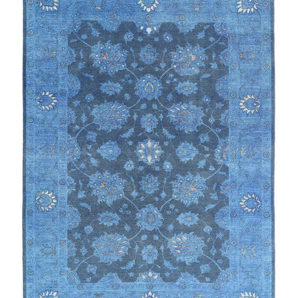 Onyx 6' 1" X 8' 7" Hand Knotted Wool Rug 6' 1" X 8' 7" (185 X 262) / Blue / Wool