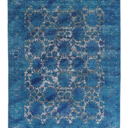 Onyx 6' 1" X 8' 1" Hand Knotted Wool Rug 6' 1" X 8' 1" (185 X 246) / Blue / Wool