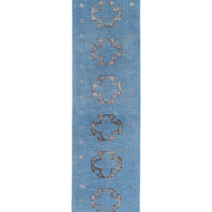 Onyx 2' 6" X 9' 9" Hand Knotted Wool Rug 2' 6" X 9' 9" (76 X 297) / Blue / Wool