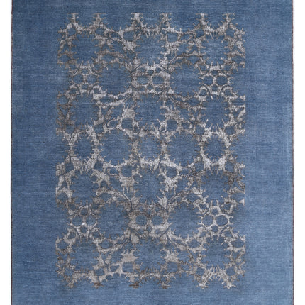 Onyx 9' 2" X 11' 7" Hand Knotted Wool Rug 9' 2" X 11' 7" (280 X 353) / Blue / Wool