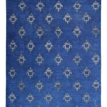 Onyx 8' 9" X 11' 5" Hand Knotted Wool Rug 8' 9" X 11' 5" (267 X 348) / Blue / Wool