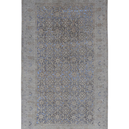 Onyx 5' 9" X 10' 0" Hand Knotted Wool Rug 5' 9" X 10' 0" (175 X 305) / Blue / Wool