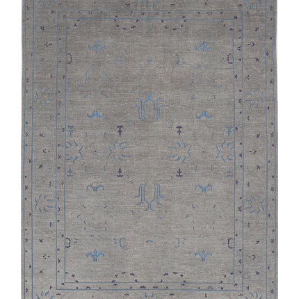 Onyx 6' 4" X 8' 9" Hand Knotted Wool Rug 6' 4" X 8' 9" (193 X 267) / Grey / Wool