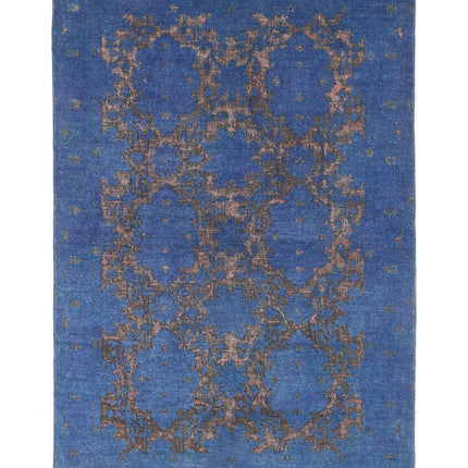 Onyx 3' 10" X 5' 8" Hand Knotted Wool Rug 3' 10" X 5' 8" (117 X 173) / Blue / Wool