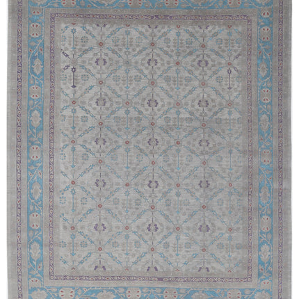Onyx 11' 11" X 14' 10" Hand Knotted Wool Rug 11' 11" X 14' 10" (363 X 452) / Grey / Wool