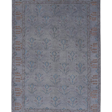 Onyx 6' 0" X 9' 0" Hand Knotted Wool Rug 6' 0" X 9' 0" (183 X 274) / Grey / Wool