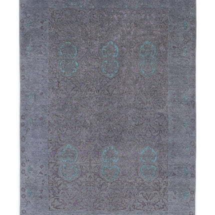 Onyx 5' 10" X 8' 5" Hand Knotted Wool Rug 5' 10" X 8' 5" (178 X 257) / Grey / Wool