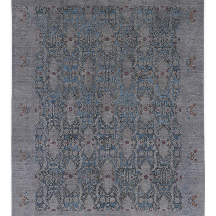 Onyx 7' 8" X 9' 9" Hand Knotted Wool Rug 7' 8" X 9' 9" (234 X 297) / Blue / Wool