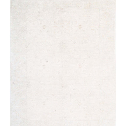 Oushak 8' 5" X 11' 11" Hand Knotted Wool Rug 8' 5" X 11' 11" (257 X 363) / Ivory / Wool