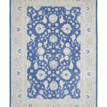 Oushak 10' 0" X 14' 9" Hand Knotted Wool Rug 10' 0" X 14' 9" (305 X 450) / Blue / Wool